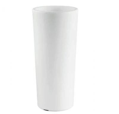 Vaso tondo a colonna veca vaso cache clou pot alto H 65 cm resina bianco