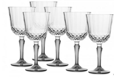 Set da sei calici vino in  vetro trasparente Capienza 23 cl. 