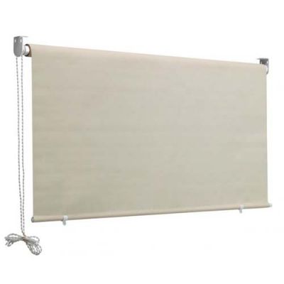 Tenda da sole 200x300 cm con catenella da esterno tinta unita beige a caduta avvolgibile 