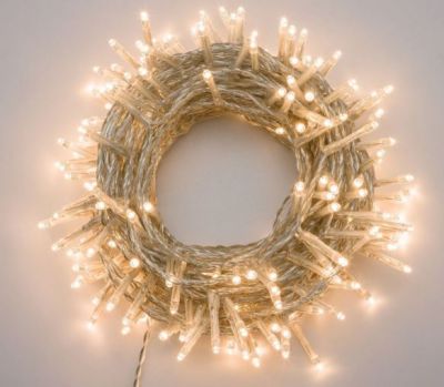 Catena luminosa per esterno 180 Miniled Bianco caldo cavo verde con controller con timer 