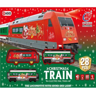 Trenino di Natale con pista 28 pezzi christmas train 59 cm luci e suoni
