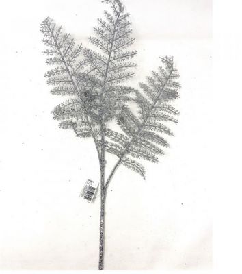 Ramo dolly felce foglie argento glitter cm 78 h decorazioni