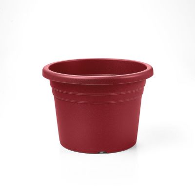 Vaso in plastica cilindro Jesolo arredo giardino piante fiori 18 cm rosso mattone