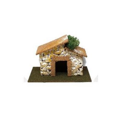 Casa casetta in sughero 14 cm accessori per Presepe