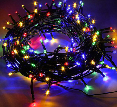 Luci di Natale multicolor led serie 300 luci a catena 13 mt