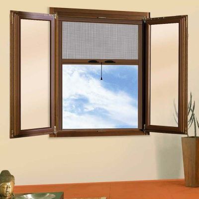 Zanzariera Per Finestra A Rullo Verticale Riducibile Con Frizione 80x170 Marrone Sangiorgio