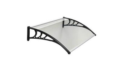 Pensilina 150 x 100 cm compatto trasparente tettoia modulabile in policarbonato  per porte e finestre 