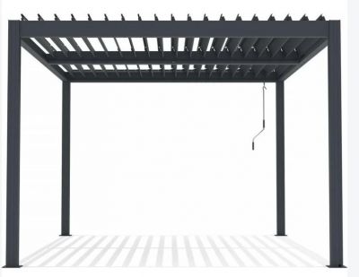 Pergola bioclimatica MT 3x3x250 H con lame in alluminio e sistema scarico acqua piovana Antracite