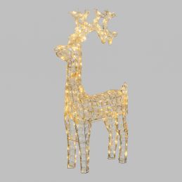 Renna natalizia di cristalli acrilico acp 200 led bianco caldo luce fissa 24v H 70cm