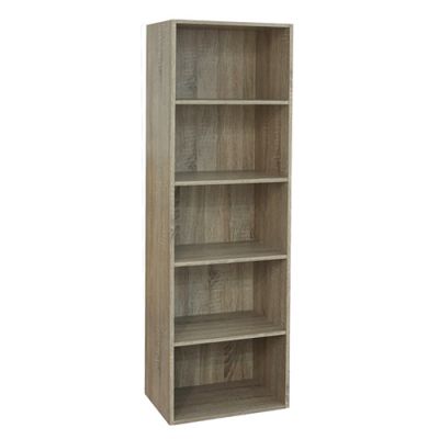 Libreria a colonna componibile verticale con 5 ripiani 40x29x132H rovere nordico 