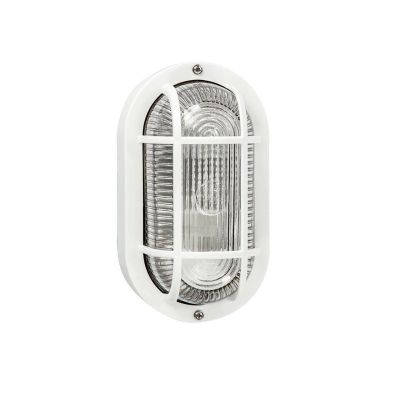 Applique Ovale Bianco Con Griglia Efesto illuminazione esterna 