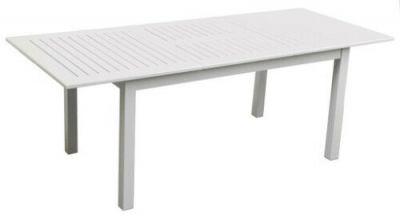Tavolo in alluminio di alta qualità bianco per esterno rettangolare tavoli con apertura a farfalla BIANCO 150x90x75