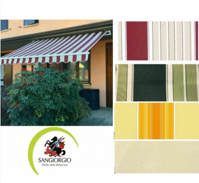 Tenda da sole a caduta 300X250 cm in alluminio da balcone con bracci e asta per inclinazione beige e bordeaux