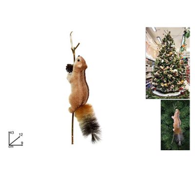 Scoiattolo appendino per albero di Natale 43 cm
