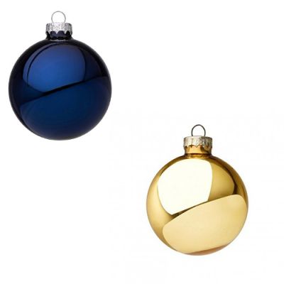 Set 20 pezzi Palle di Natale colorate lucido e opaco Natalizie Blu Oro 
