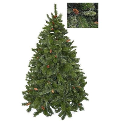 Albero Pino Russo con Pigne cm 210 predecorato folto realistico 