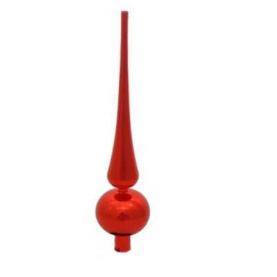 Puntale rosso lucido per albero di Natale 30 cm