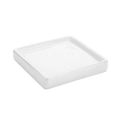 Porta sapone bianco linea cuba da appoggio in ceramica accessori bagno 