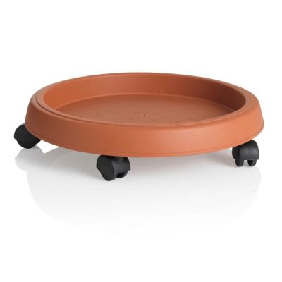 Bama sottovaso sotto vaso tondo con ruote in plastica terracotta 30 cm 