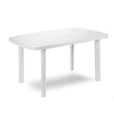 Tavolo componibile in resina Faro per esterno da giardino 137x85cm Bianco