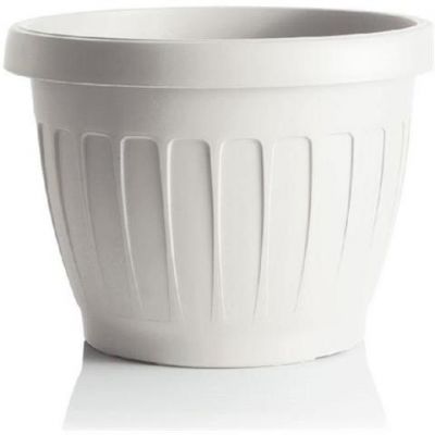 Bama vaso da giardino tondo "TERRA" in plastica 35 cm bianco