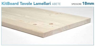 Tavola lamellare in abete MM.18X400X 600 mm piallata a 4 lati tavole legno