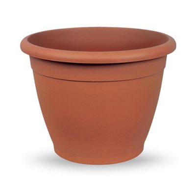 Vaso in plastica rotondo da giardino diametro 30 cm terracotta 