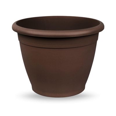 Vaso in plastica rotondo da giardino diametro 30 cm bronzo 