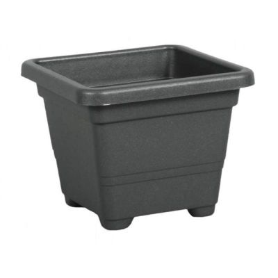 Vaso da giardino quadrato in plastica 54 cm antracite