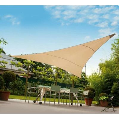 SS-026 Tenda a vela triangolare parasole in poliestere con connettore e corda 3x3x3 mt