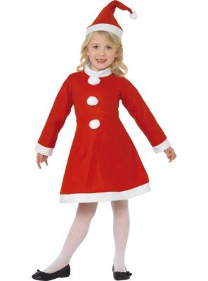 Vestito da Babbo Natale per bambina 4 - 6 anni
