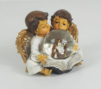 Angeli con ampolla nativita' 10 cm natale decorazioni oggetti