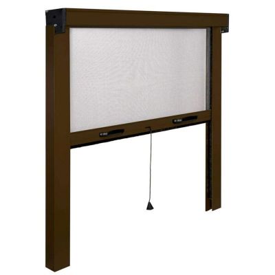 Zanzariera a rullo per finestra Verticale 100x160 alluminio riducibile marrone