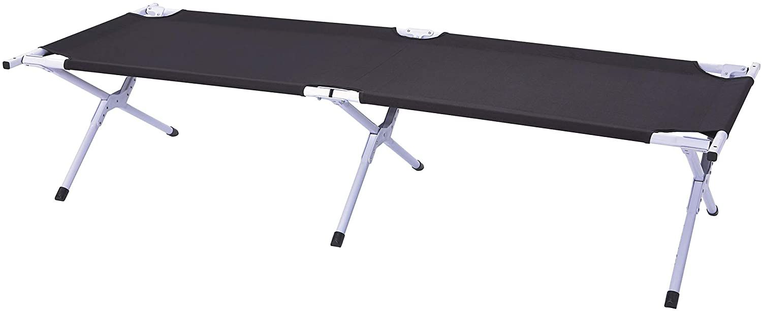 Brandina Da Campeggio Pieghevole Per Adulti - Con Materasso E Schienale Regolabile - Portatile Per Esterni - Nero - Foto 7