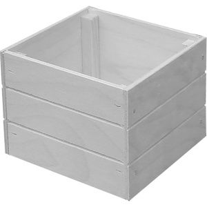 Box cassetta in legno bianco 18x18 x h 9,5 cm