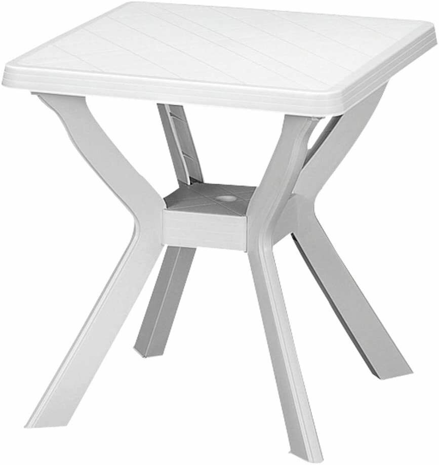Tavolo plastica bianco da giardino 70x70cm per esterno salvaspazio tavolino