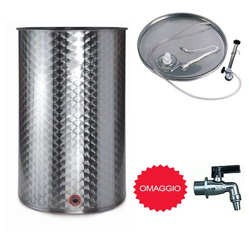 Bidone In Acciaio Inox Per Olio Alimentare Da 100 Litri - Serbatoio Con Tappo Per Conservazione Liquidi - Foto 6