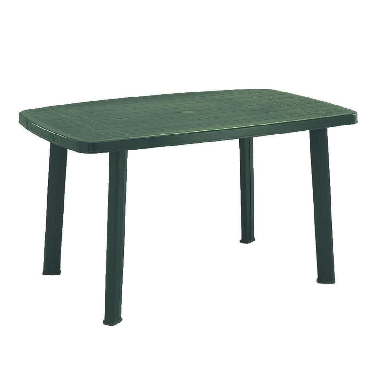 Tavolo da giardino rettangolare verde in resina resistente plastica 176x87  cm