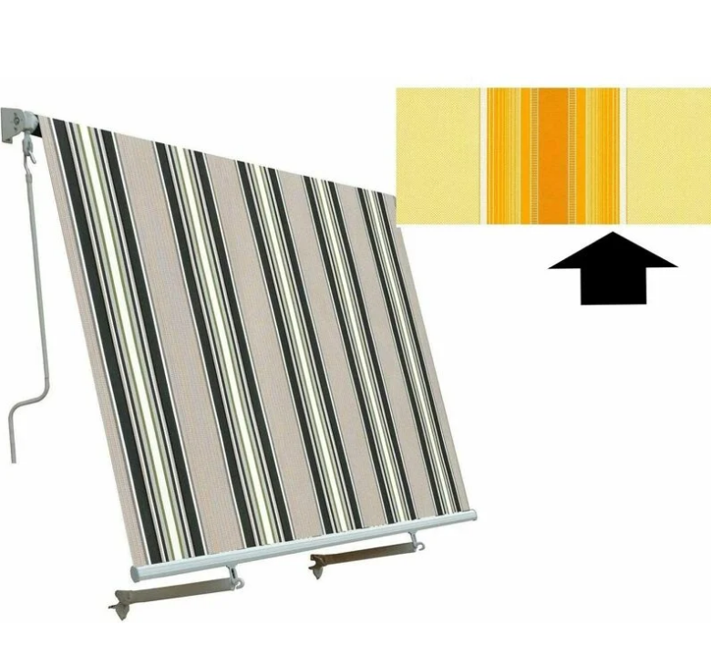 Tenda Da Sole A Caduta Mitepek Per Balcone - 250cm, Colore Beige/Bordeaux, Con Bracci - Foto 5