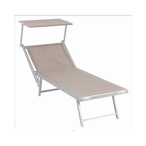 HU-004 Sdraio lettino Pool in alluminio tortora per mare piscina