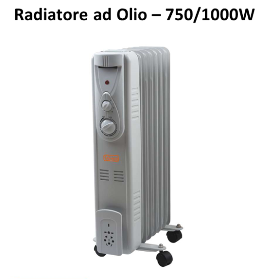 Termoventilatore A Olio Niklas 7 Elementi 1500W Con Ruote E Termostato - Riscaldamento Efficiente 230V