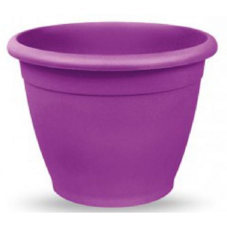 Vaso in plastica rotondo da giardino diametro 40 cm viola