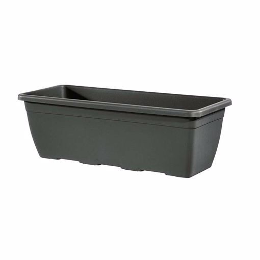 Vaso da giardino cassetta naxos 40 cm antracite  in plastica 