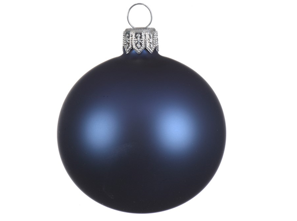 Palline per albero di natale in vetro blu opaco tinta unita 1pezzo