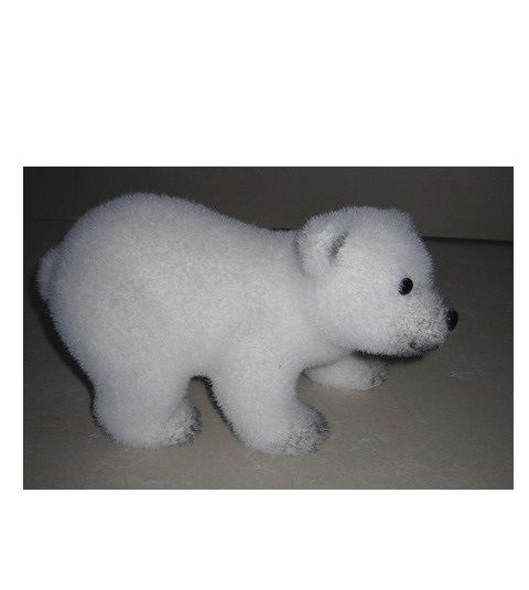 Orso polare bianco a 4 zampe effetto ghiaccio in polistirolo H13