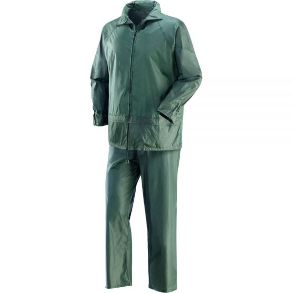 Completo giacca e pantalone in poliestere, spalmato internamente in PVC VERDE XL