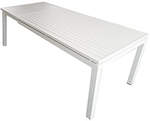 Tavolo allungabile estensibile per giardino in alluminio 160-220x90x76h rettangolare arredo esterno