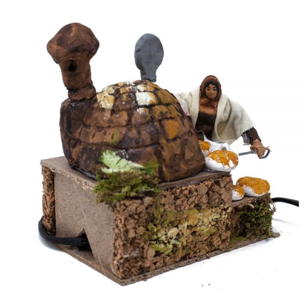 Pastore fornaia in movimento 14x9 cm mestieri per presepe in movimento cm 8