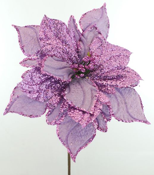 Stella di Natale 20CM Viola glitterata spillone