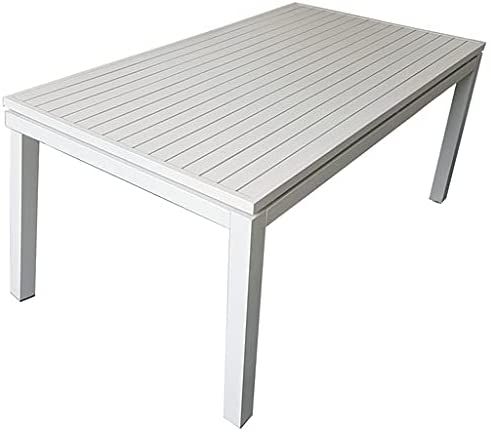 Tavolo allungabile estensibile per giardino in alluminio 160-220x90x76h rettangolare arredo esterno